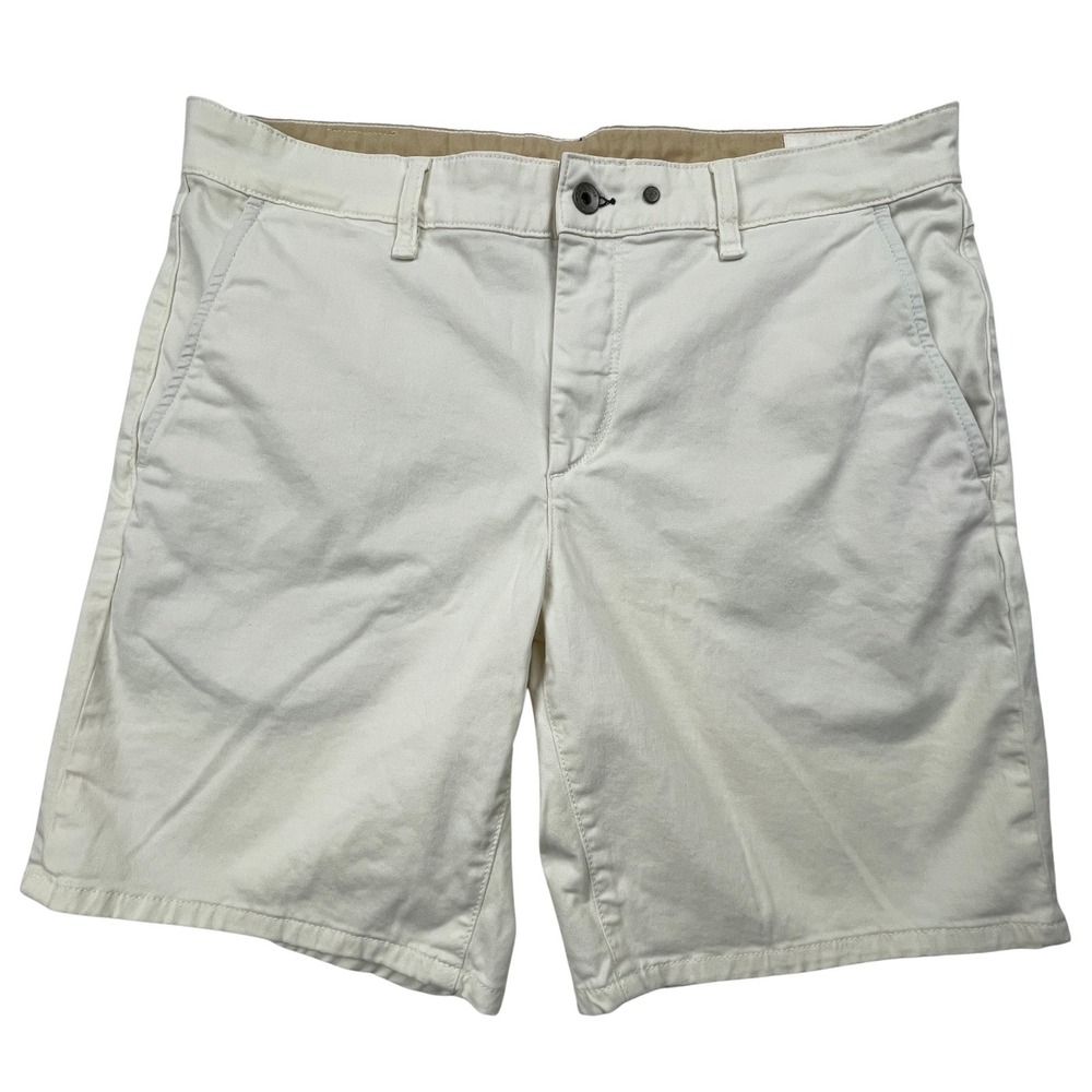 Rag & Bone Chino Flat Front Shorts Stretch Cotton Twill Mens 33 Off White Casual